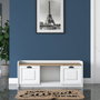 Hanah Home P2 - 1808 Zapatero Blanco y Nogal 120x45x40 cm